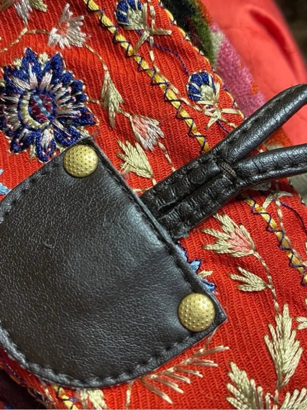 Elevenses Anthropologie Karelia velvet embroidered faux fur collar jacket coat - Picture 15 of 16